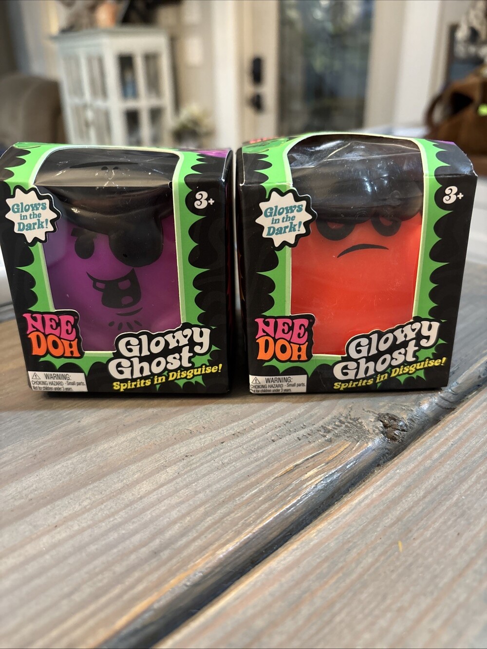 Lot Of 2 Needoh Glowy Ghost Squishy Purple Orange 100% Authentic Schylling RARE
